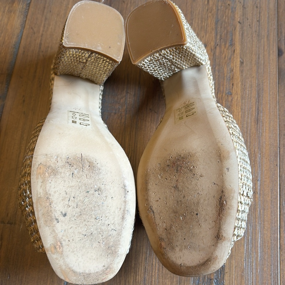 Tuckernuck gold raffia heels - Picture 7 of 7